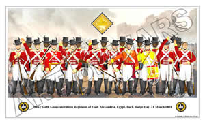 SAMPLE POSTER: 28th (North Gloucestershire) Regiment of Foot, Alexandria, Egypt, Back Badge Day, 21 March 1801