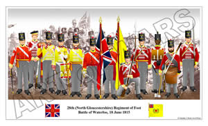SAMPLE POSTER: 28th (North Gloucestershire) Regiment of Foot, Battle of Waterloo, 18 June 1815